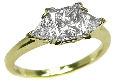 1.03ct Princess Cut Diamond 14k Yellow Gold Engagement Ring