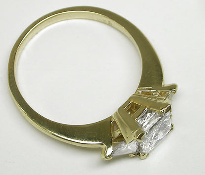 1.03ct Princess Cut Diamond 14k Yellow Gold Engagement Ring