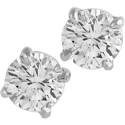1.03cttw Round Cut Diamond 14k White Gold Studs Earrings