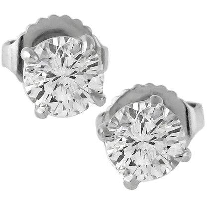 1.03cttw Round Cut Diamond 14k White Gold Studs Earrings