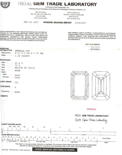 1.04ct Diamond Platinum Engagement Ring