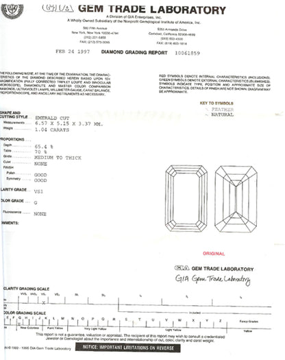 1.04ct Diamond Platinum Engagement Ring