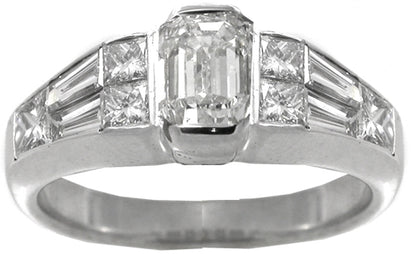 1.04ct Emerald Cut Diamond 18k White Gold Engagement Ring