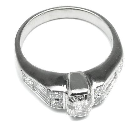 1.04ct Emerald Cut Diamond 18k White Gold Engagement Ring