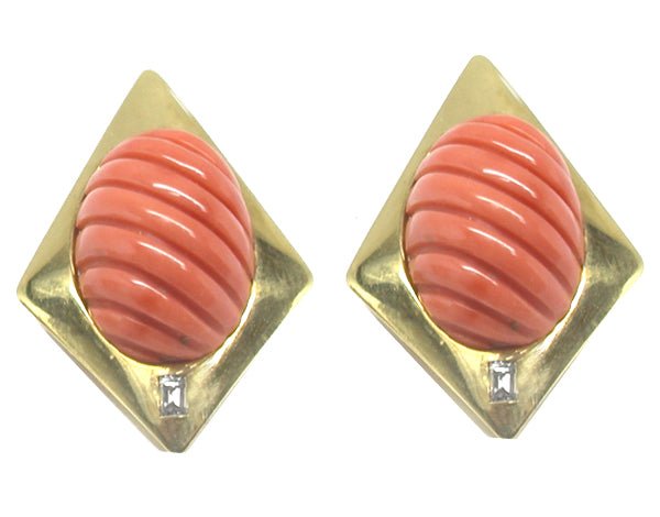 1.05ct Diamond 18k Yellow & White Gold Earrings