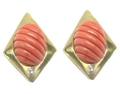 1.05ct Diamond 18k Yellow & White Gold Earrings