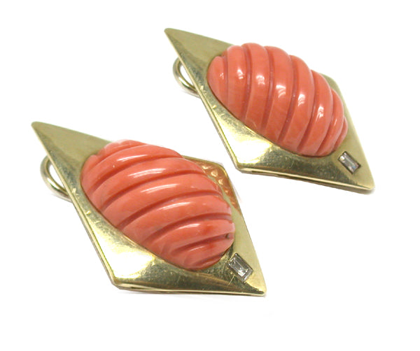 1.05ct Diamond 18k Yellow & White Gold Earrings