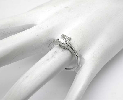 1.06ct Asscher Cut Diamond 18k White Gold Engagement Ring