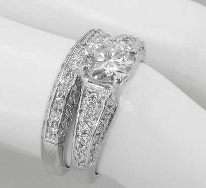 1.06ct Round Brilliant Diamond Engagement Ring & Diamond Wedding Band Set