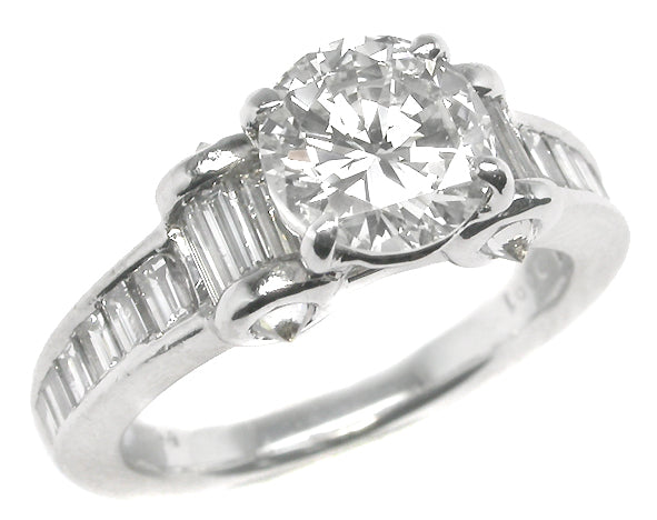 1.06ct Round Brilliant Diamond Platinum Engagement Ring