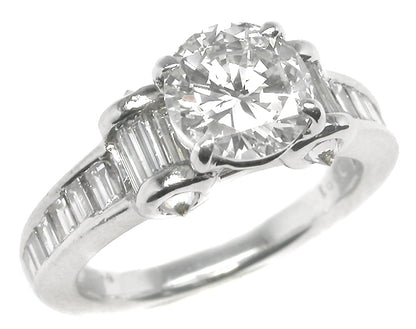1.06ct Round Brilliant Diamond Platinum Engagement Ring