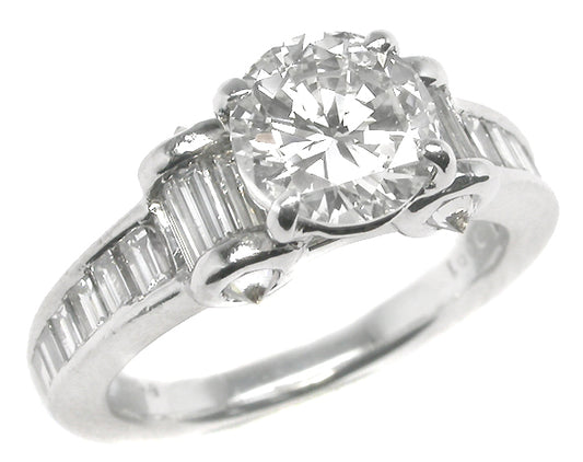 1.06ct Round Brilliant Diamond Platinum Engagement Ring