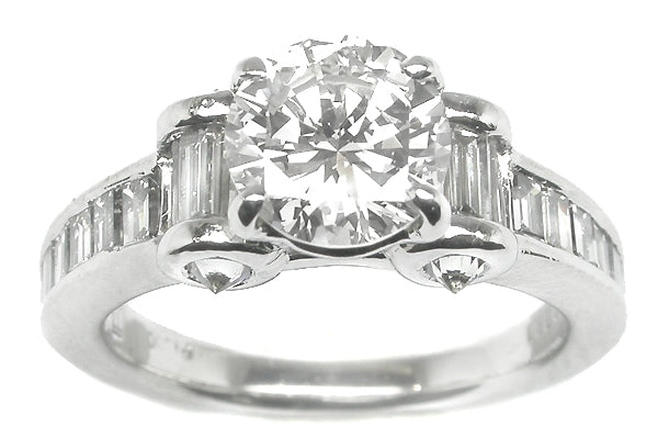 1.06ct Round Brilliant Diamond Platinum Engagement Ring