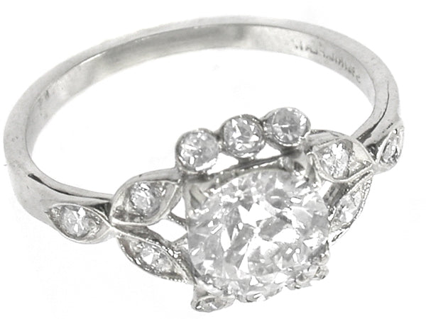 1.07ct  Round  Brilliant Diamond Platinum Engagement Ring