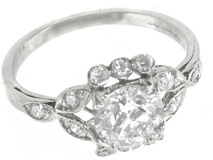 1.07ct  Round  Brilliant Diamond Platinum Engagement Ring
