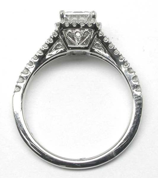 1.08ct Emerald Cut Diamond 18k White Gold Engagement Ring