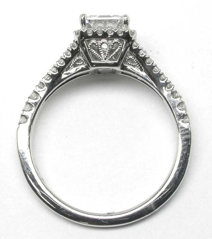 1.08ct Emerald Cut Diamond 18k White Gold Engagement Ring