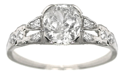 1.08ct Old Mine Cut Diamond Platinum  Engagement Ring