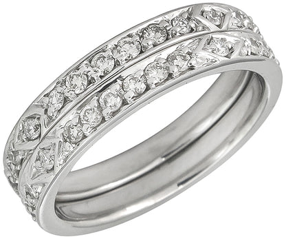 1.10ct Diamond Eternity Wedding Band Set
