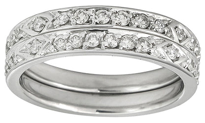 1.10ct Diamond Eternity Wedding Band Set