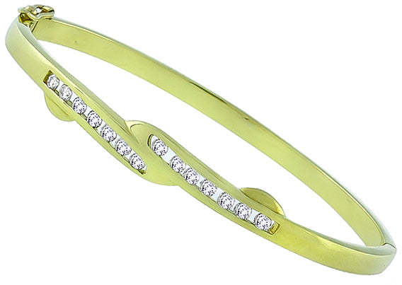 1.10ct Diamond Gold Bangle