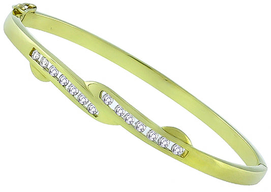 1.10ct Diamond Gold Bangle