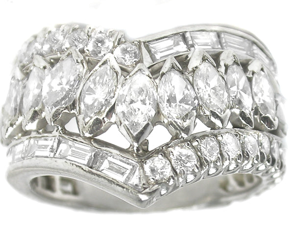 1.10ct Marquise  Diamond Platinum Wedding Band