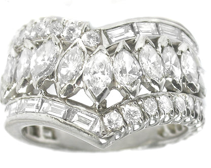 1.10ct Marquise  Diamond Platinum Wedding Band