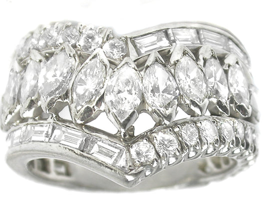 1.10ct Marquise  Diamond Platinum Wedding Band