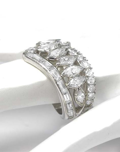 1.10ct Marquise  Diamond Platinum Wedding Band