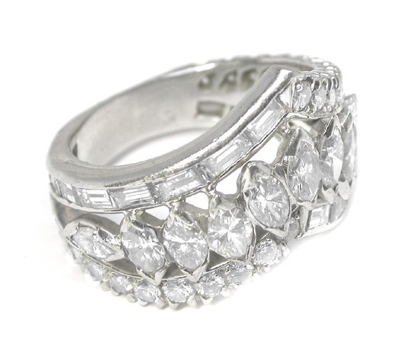 1.10ct Marquise  Diamond Platinum Wedding Band