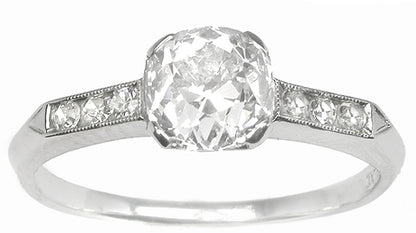 1.10ct Old Mine Brilliant Diamond Platinum Engagement Ring