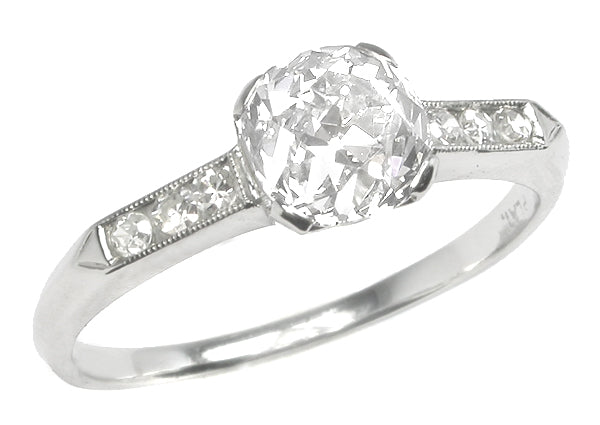 1.10ct Old Mine Brilliant Diamond Platinum Engagement Ring
