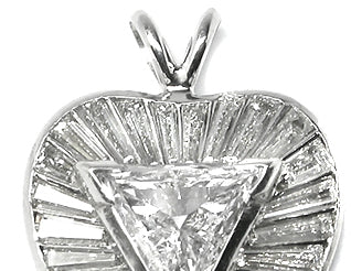 1.10ct Trilliant  Diamond Platinum Heart Pendant