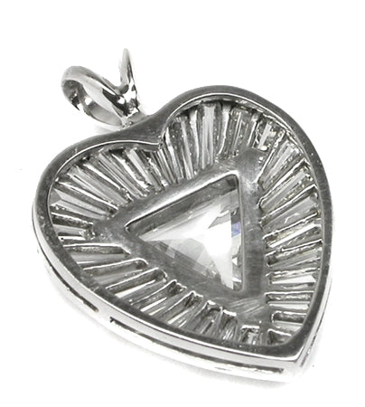 1.10ct Trilliant  Diamond Platinum Heart Pendant