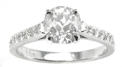1.11ct Old European Brilliant Diamond Platinum Engagement Ring