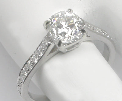 1.11ct Old European Brilliant Diamond Platinum Engagement Ring