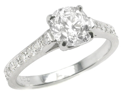 1.11ct Old European Brilliant Diamond Platinum Engagement Ring