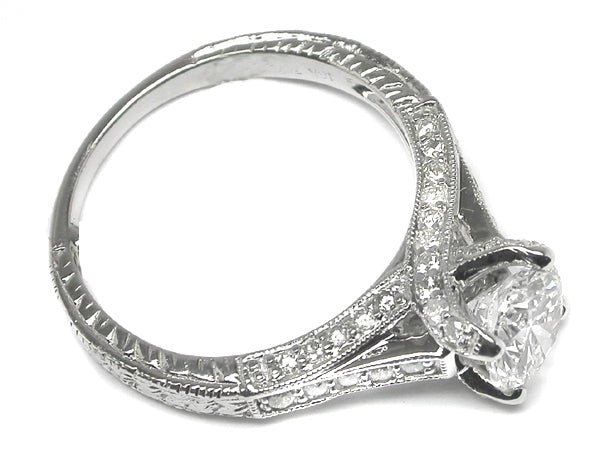 1.11ct Round Brilliant  Diamond 18k White Gold Engagement Ring