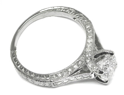 1.11ct Round Brilliant  Diamond 18k White Gold Engagement Ring