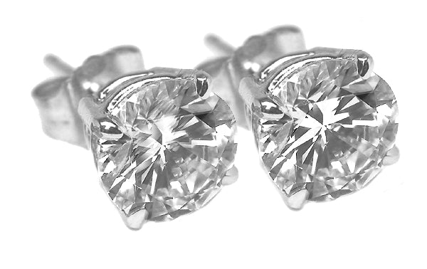 1.13ct Diamond 14k White Gold Stud Earrings