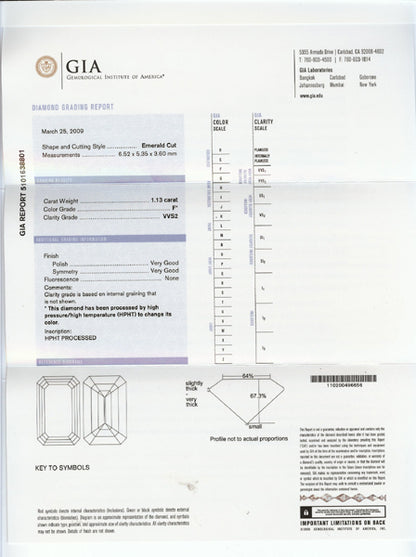 1.13ct Diamond Platinum Engagement Ring