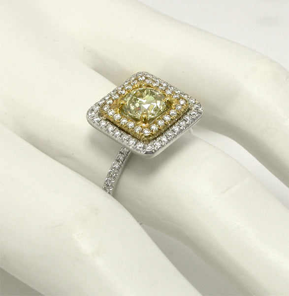 1.13ct Fancy Yellow Diamond  Gold Ring