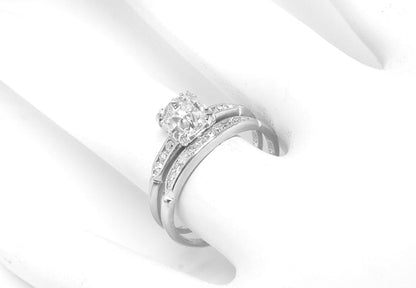 1.13ct Old Mine Cut Diamond Platinum  Engagement Ring & Diamond Wedding Band Set