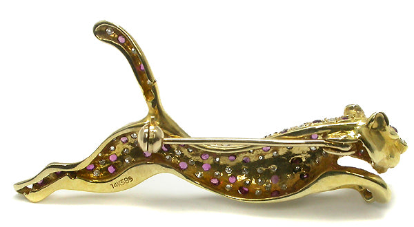 1.14ct  Diamond Ruby  Panther Pin