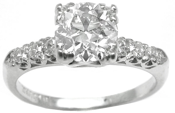 1.14ct Round  Diamond Platinum Engagement Ring