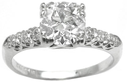 1.14ct Round  Diamond Platinum Engagement Ring