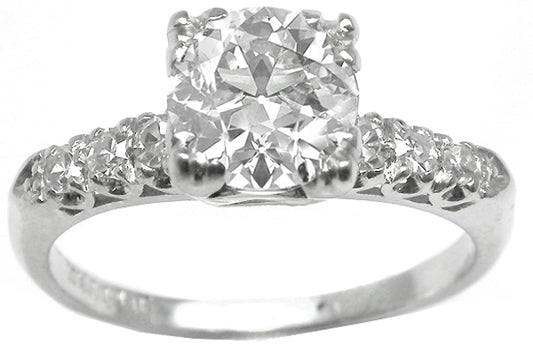 1.14ct Round  Diamond Platinum Engagement Ring