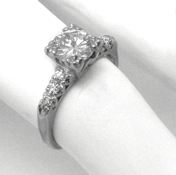 1.14ct Round  Diamond Platinum Engagement Ring