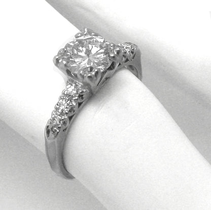 1.14ct Round  Diamond Platinum Engagement Ring